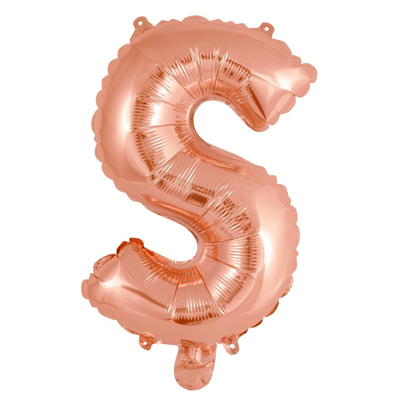 Rose Gold Letter S Foil Balloon - 35cm