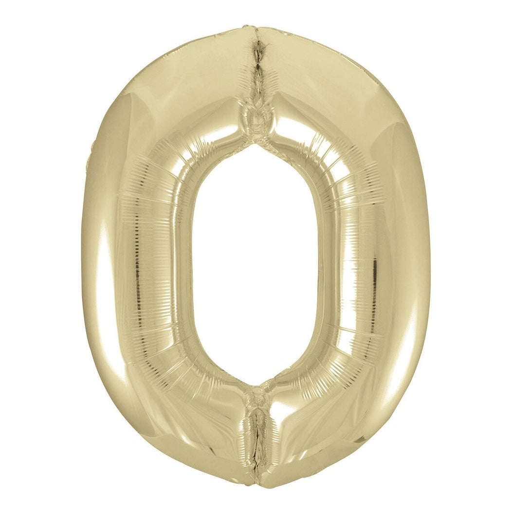 Number 0 Champagne Gold Giant Foil Balloon-86cm