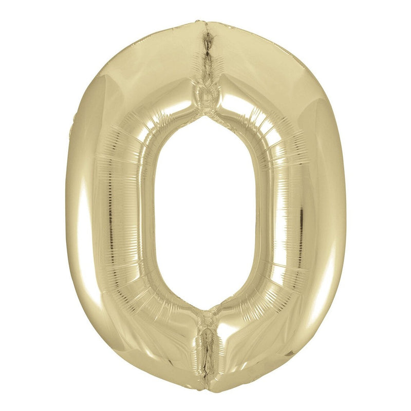 Number 0 Champagne Gold Giant Foil Balloon-86cm