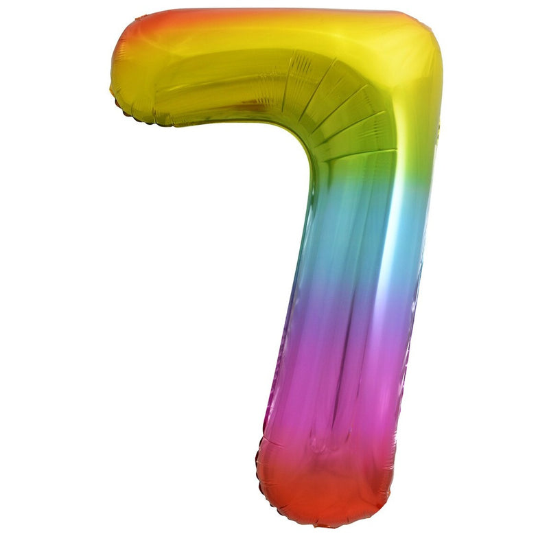 Number 7 Rainbow Foil Balloon-86cm