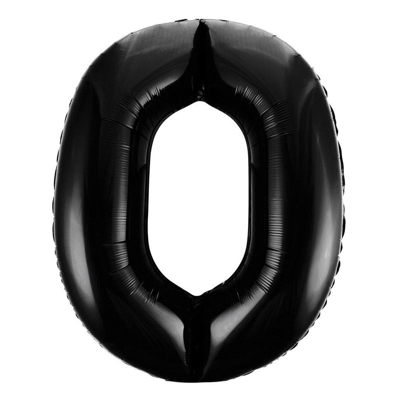 Number 0 Black Foil Balloon-86cm