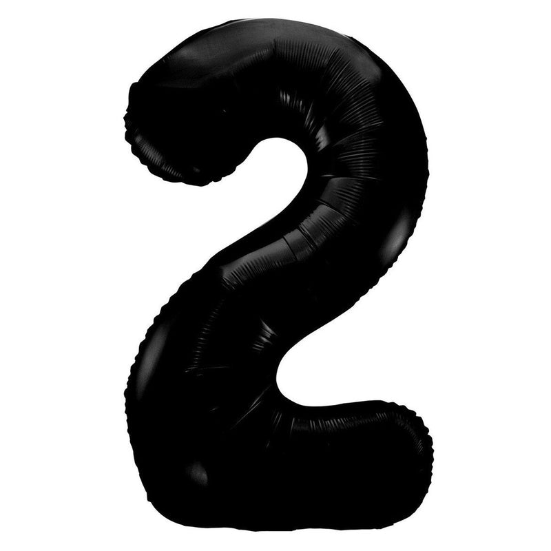 Number 2 Black Foil Balloon-86cm