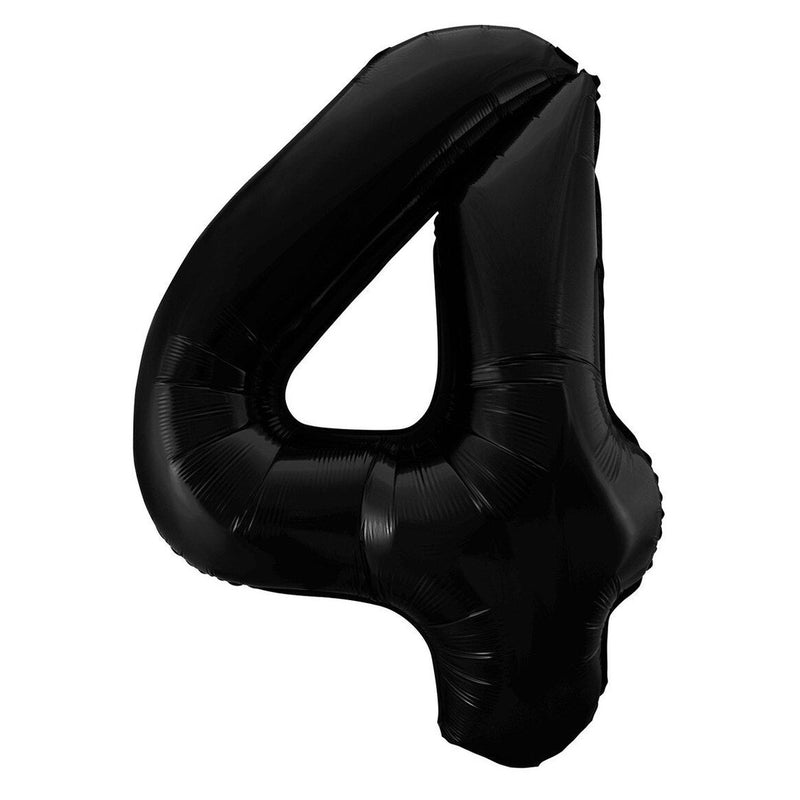 Number 4 Black Foil Balloon-86cm