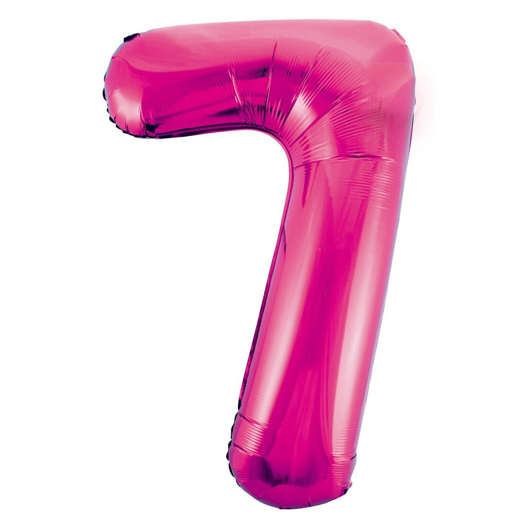 Number 7 Hot Pink Foil Balloon-86cm