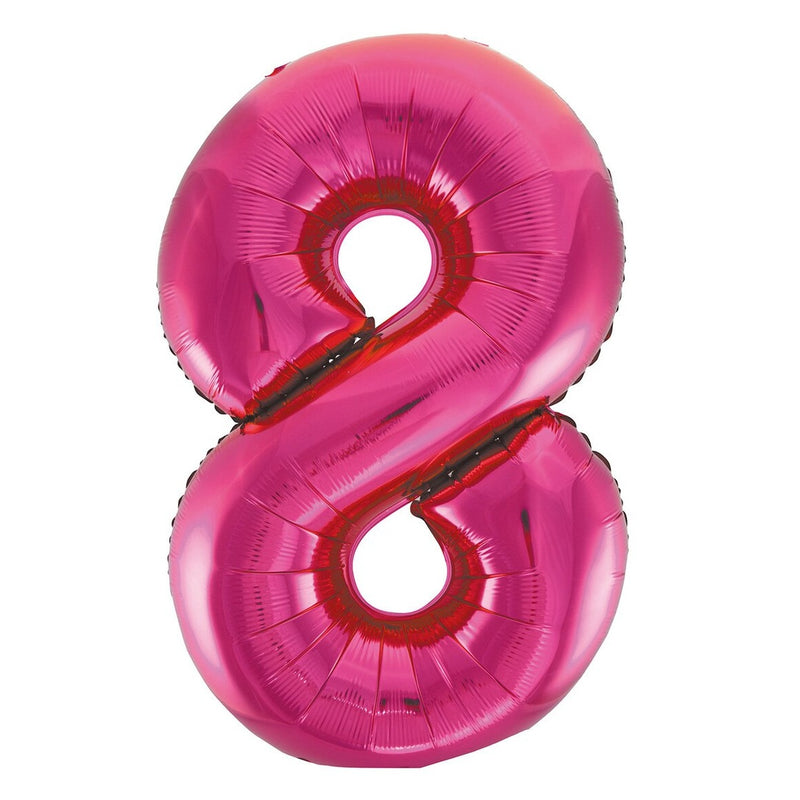 Number 8 Hot Pink Foil Balloon-86cm