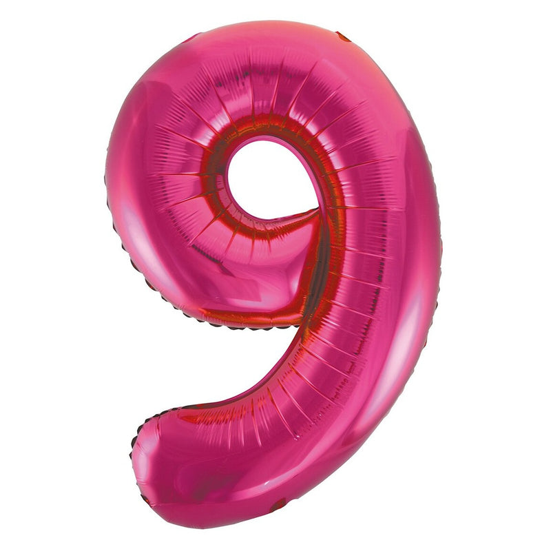 Number 9 Hot Pink Foil Balloon-86cm