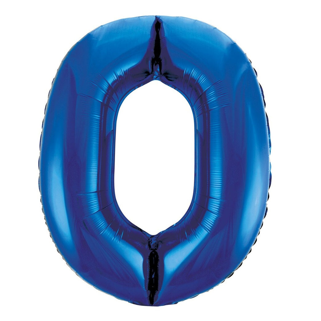 Number 0 Blue Foil Balloon-86cm