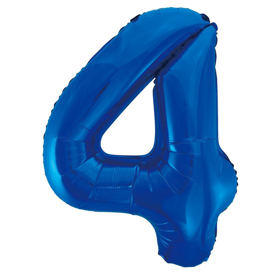 Number 4 Blue Foil Balloon-86cm