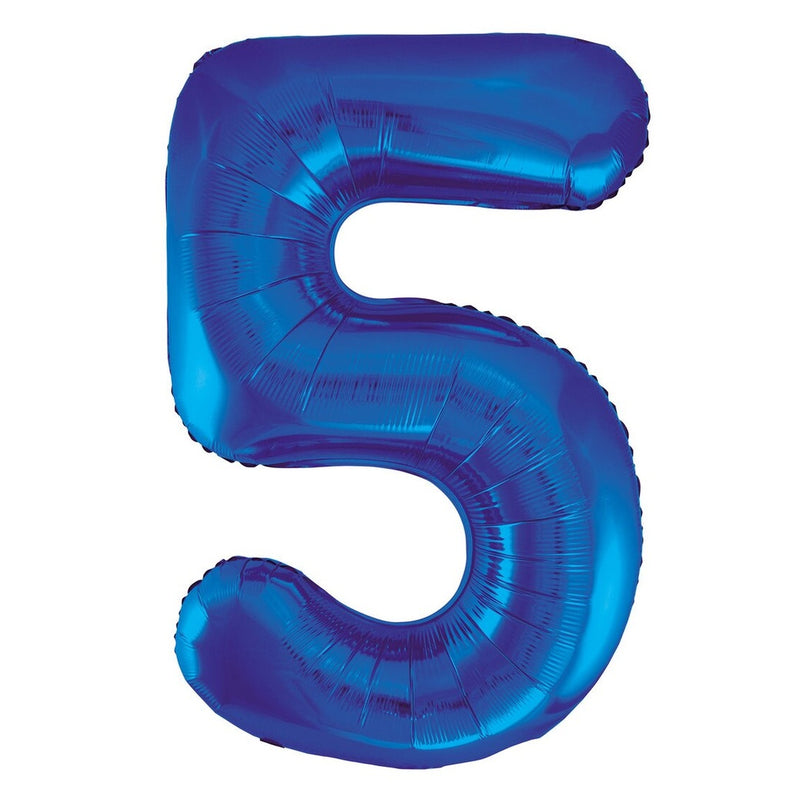 Number 5 Blue Foil Balloon-86cm