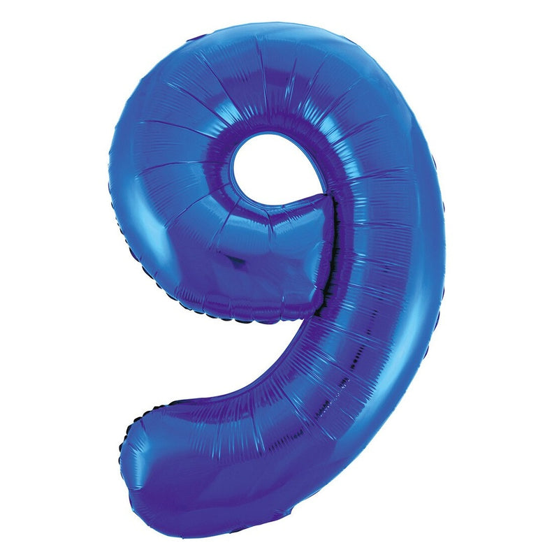 Number 9 Blue Foil Balloon-86cm