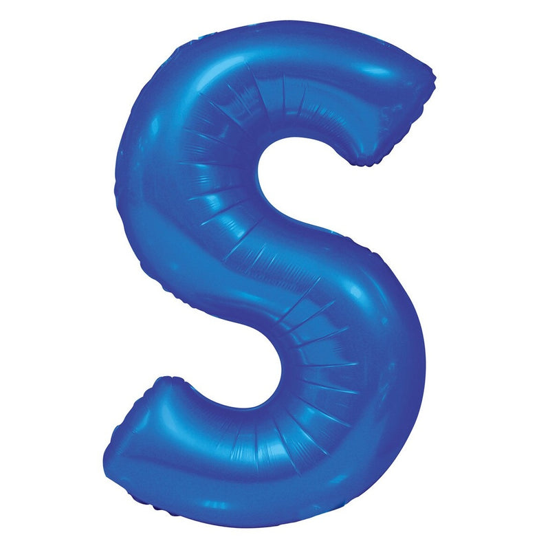 Blue Letter S Foil Balloon-86cm