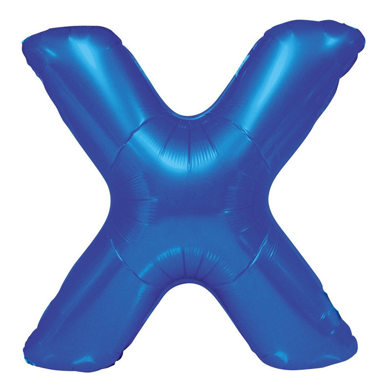 Blue Letter X Foil Balloon-86cm