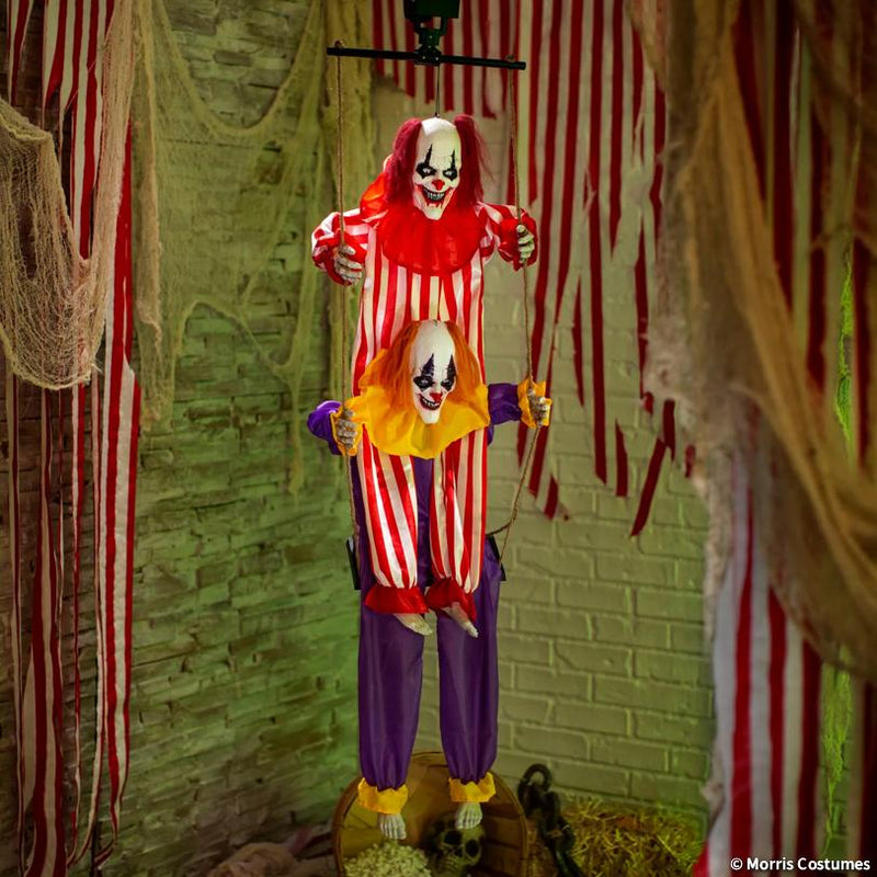 4 Ft Animated Hanging Clown Swing Decoration with Sound