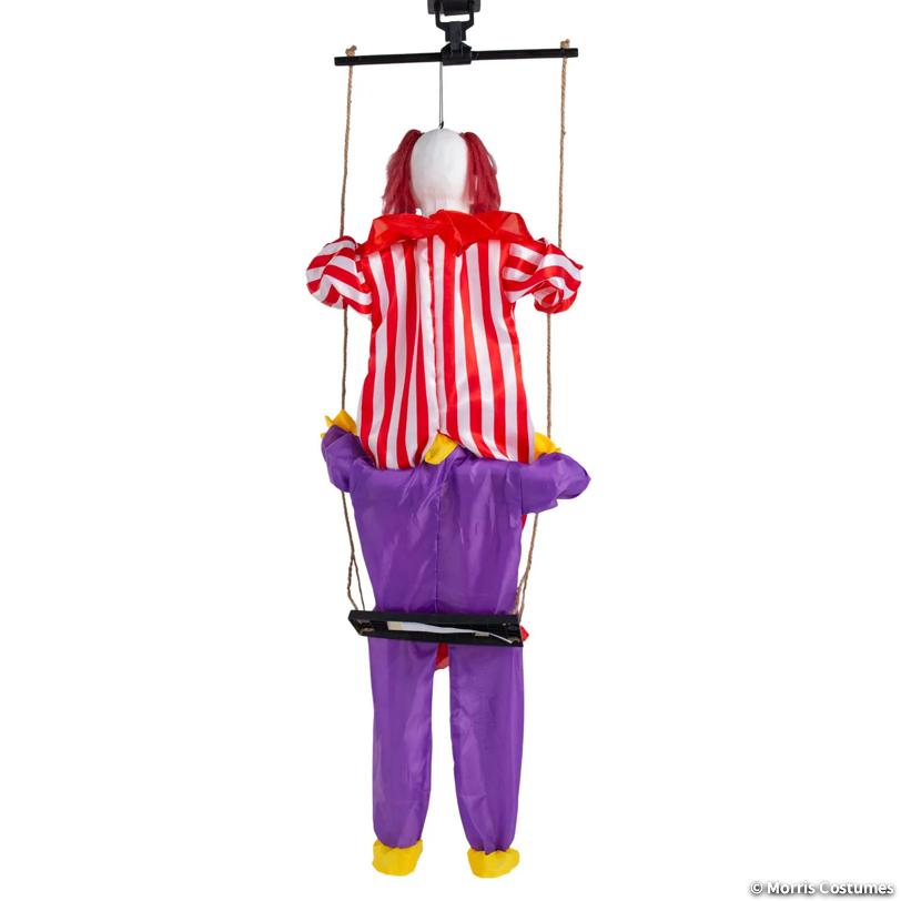4 Ft Animated Hanging Clown Swing Decoration with Sound