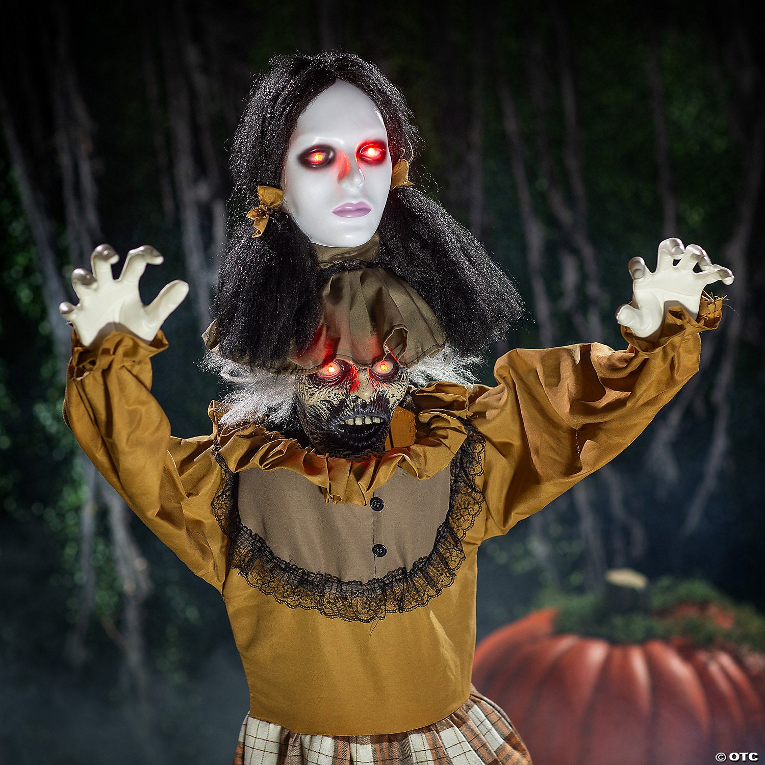 Realistic 5 Ft Standing Creepy Woman Pop-Up with Tattered Clothing and Haunting Pose