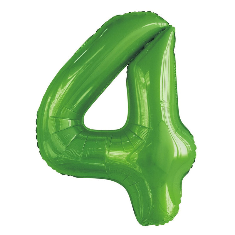 Number 4 Green Foil Balloon-86cm