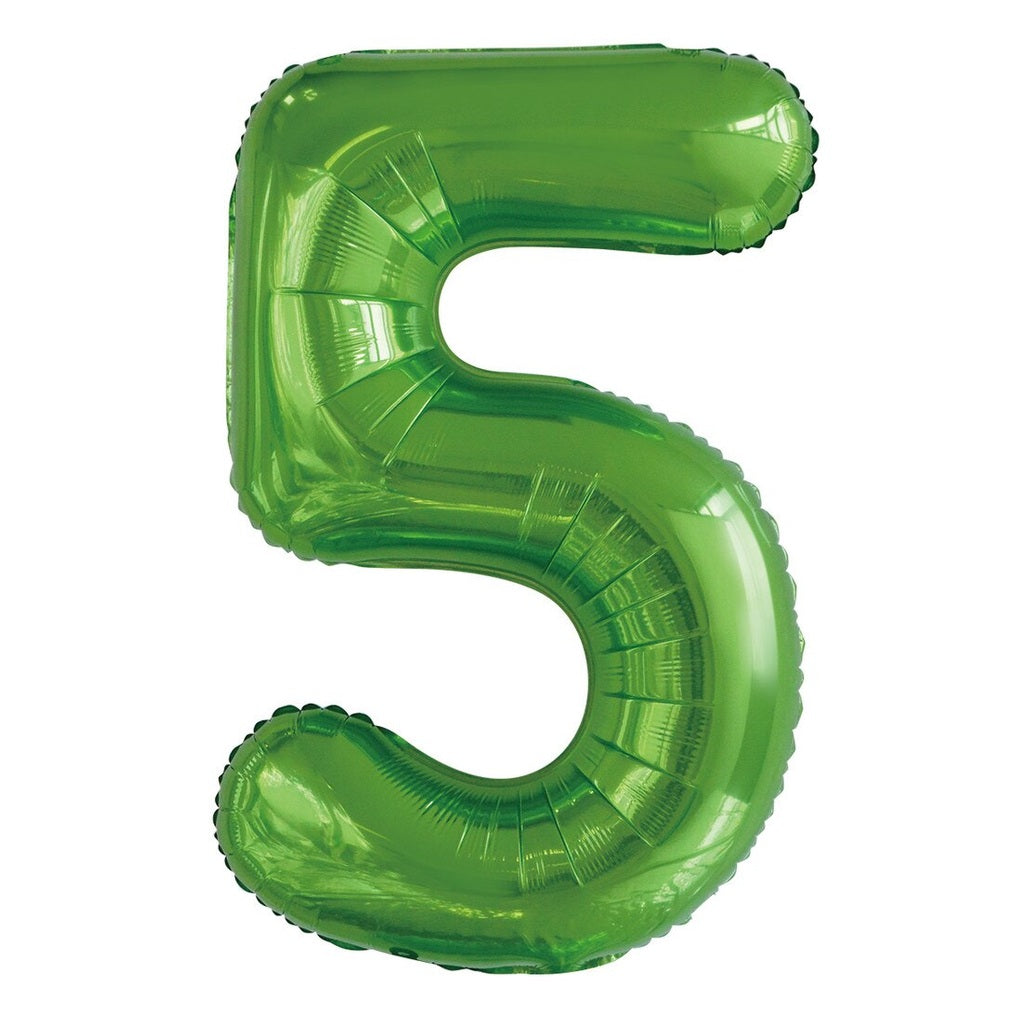 Number 5 Green Foil Balloon-86cm
