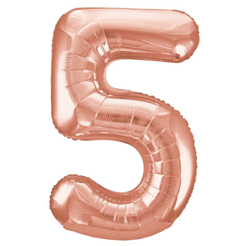 Number 5 Rose Gold Foil Balloon-86cm