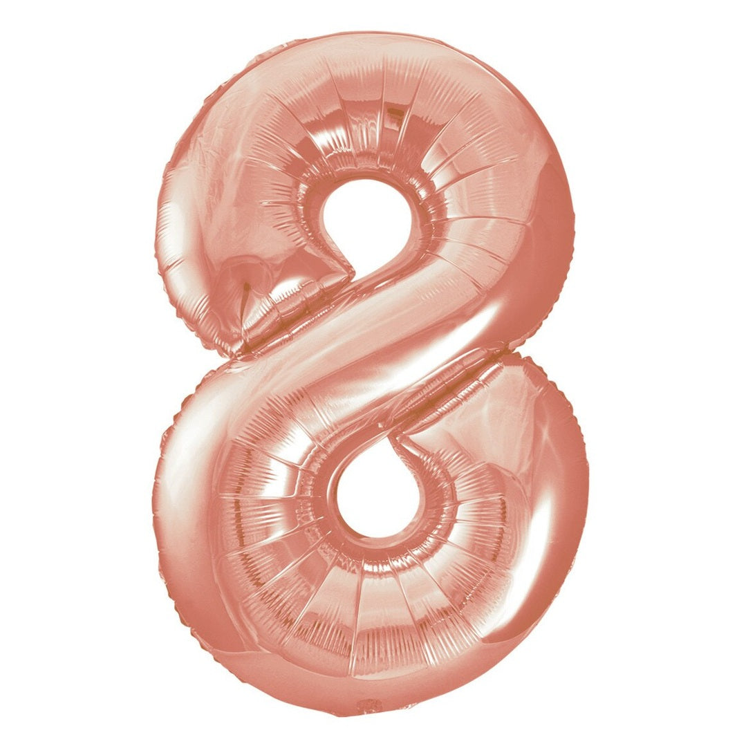 Number 8 Rose Gold Foil Balloon-86cm