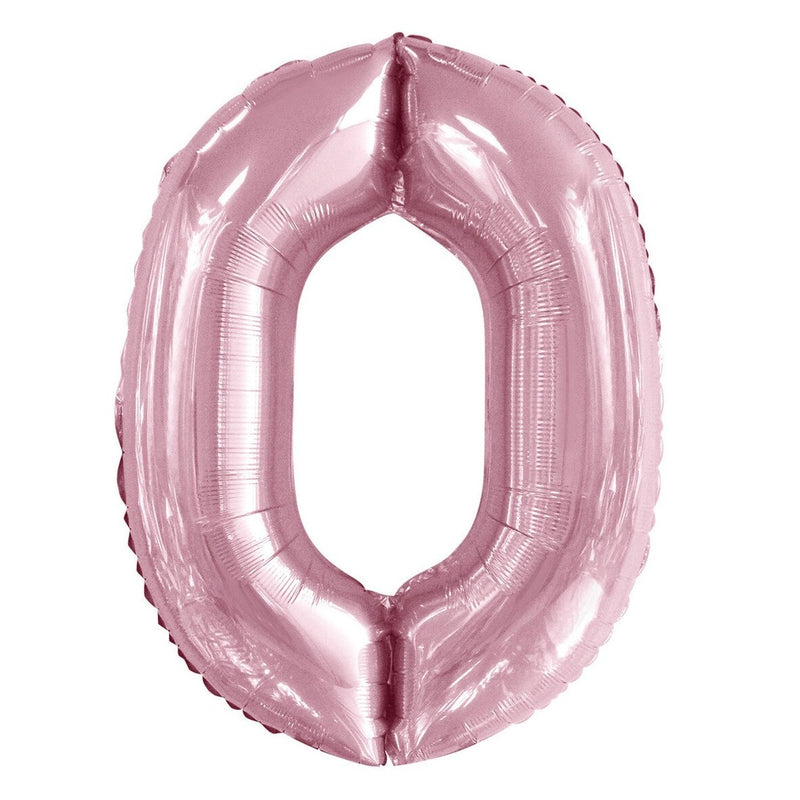 Number 0 Flamingo Pink Foil Balloon-86cm