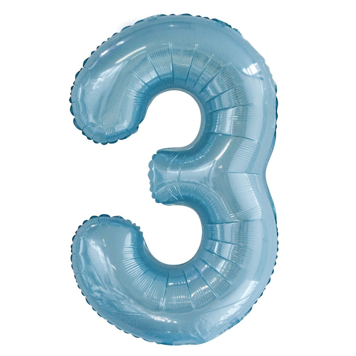 Number 3 Light Blue Foil Balloon-86cm
