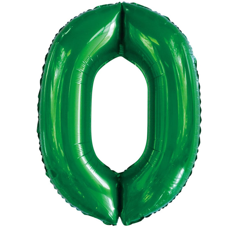 Number 0 Green Foil Balloon – 86cm
