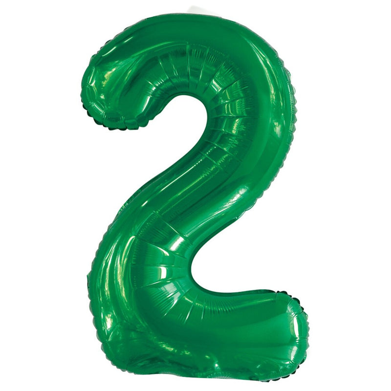 Number 2 Green Foil Balloon – 86cm