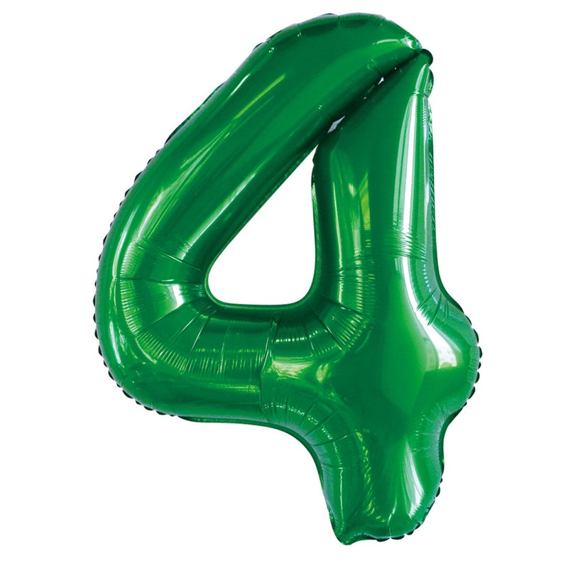 Number 4 Green Foil Balloon – 86cm