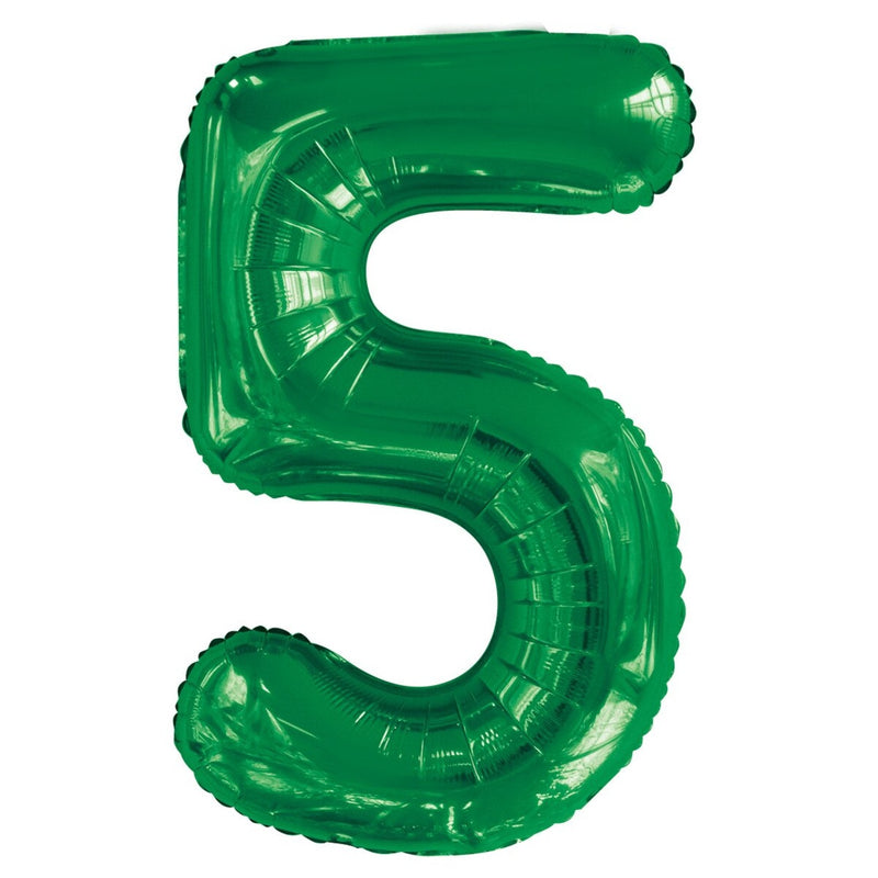 Number 5 Green Foil Balloon – 86cm