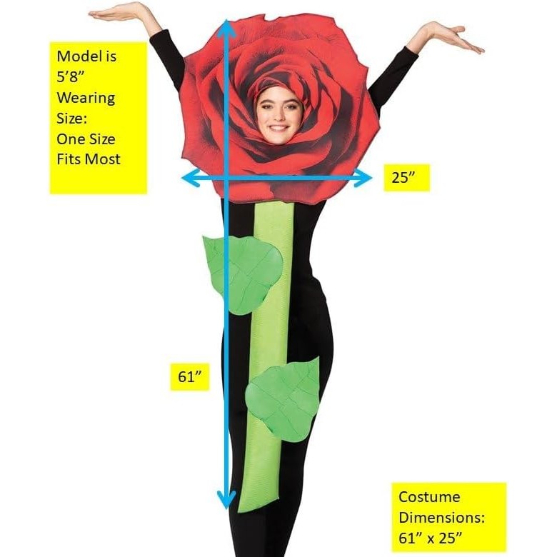 Red Rose Flower Adult Costume