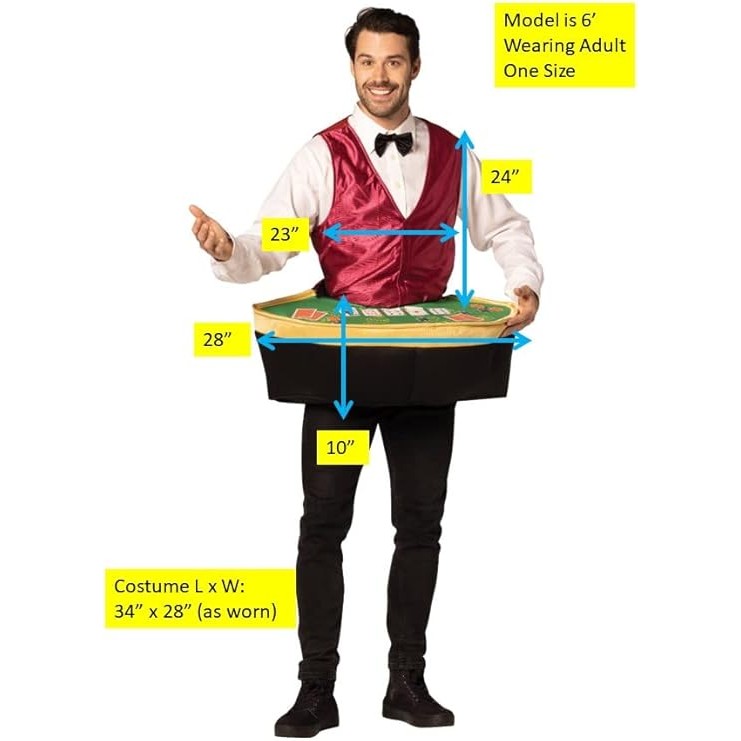 Casino Blackjack Dealer Table Adult Costume
