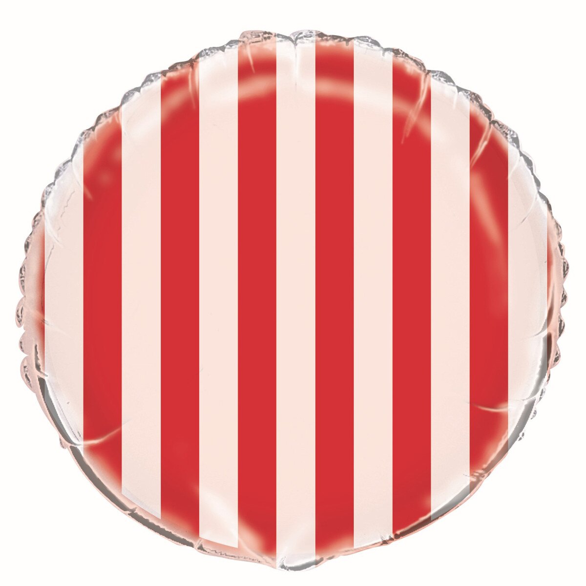 Red Striped Round Foil Balloon 45cm