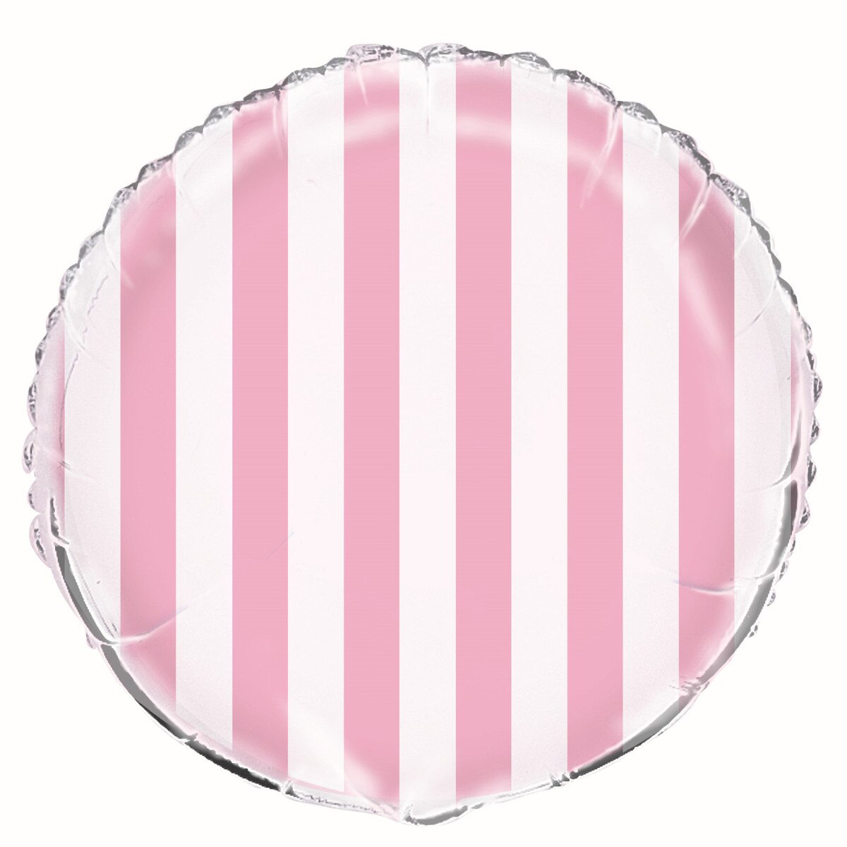 Pastel Pink Striped Round Foil Balloon 45cm