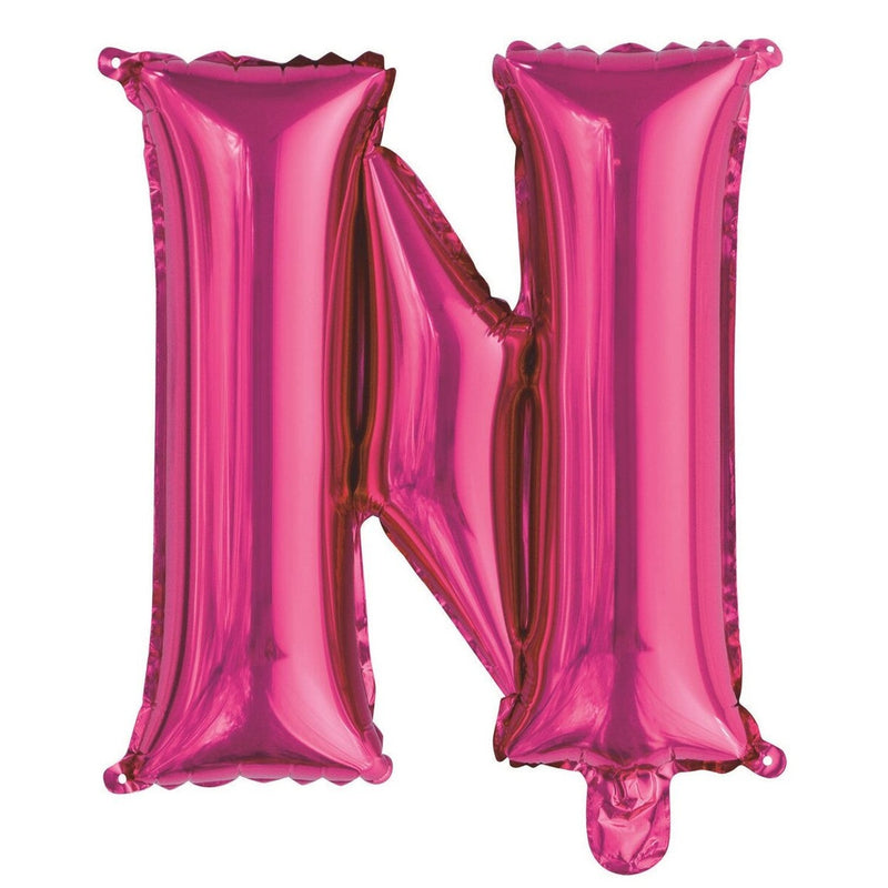 Hot Pink Letter N Foil Balloon-35cm