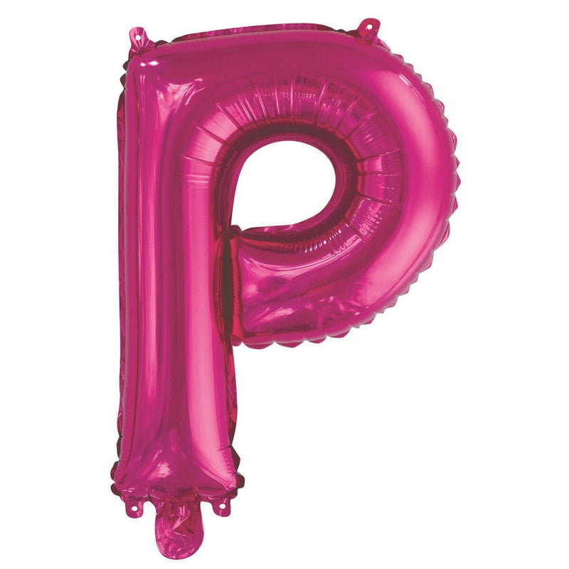 Hot Pink Letter P Foil Balloon-35cm