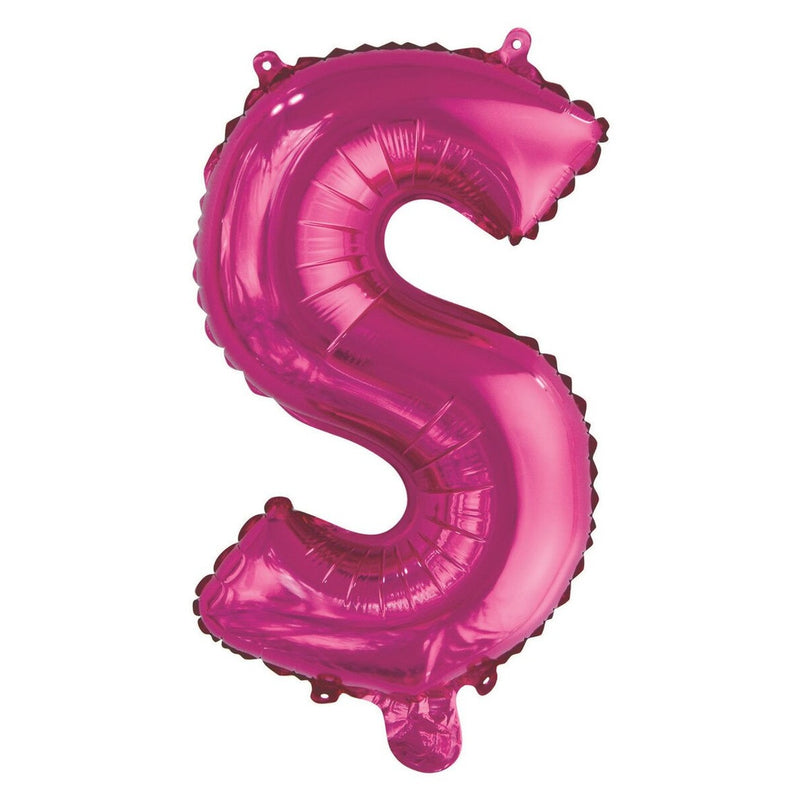 Hot Pink Letter S Foil Balloon-35cm