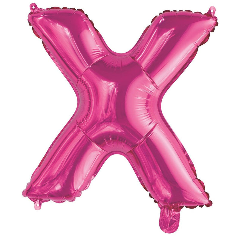 Hot Pink Letter X Foil Balloon-35cm