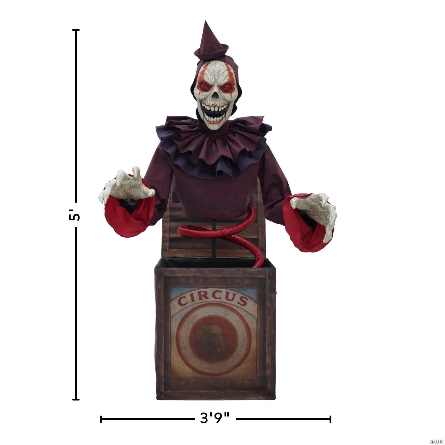 5 Ft. Skeleton Clown Mechanical Jack-in-the-Box