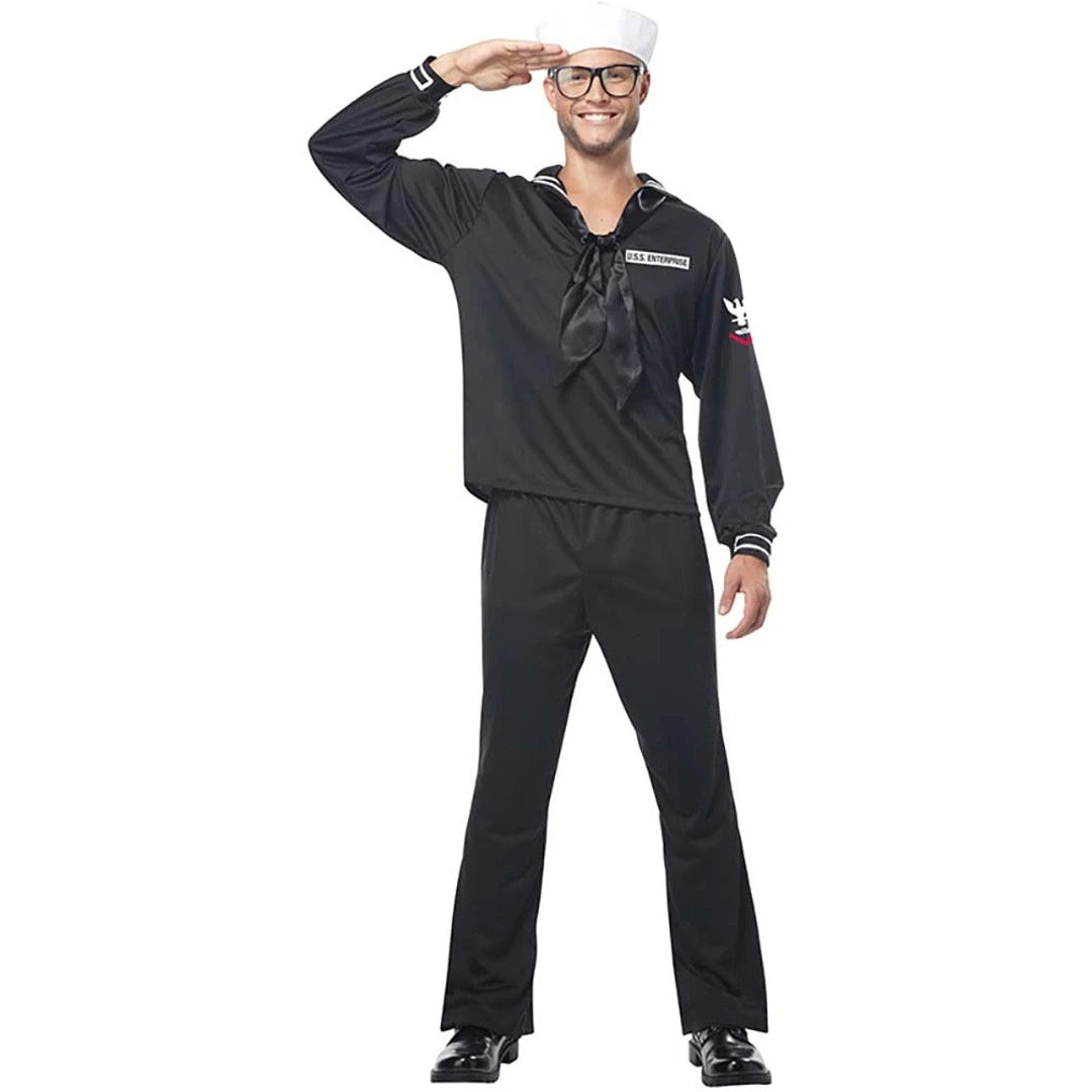 Beautiful Sailor Black Marine Navy Costume with traditional nautical design and flattering silhouette for Australian fancy dress parties