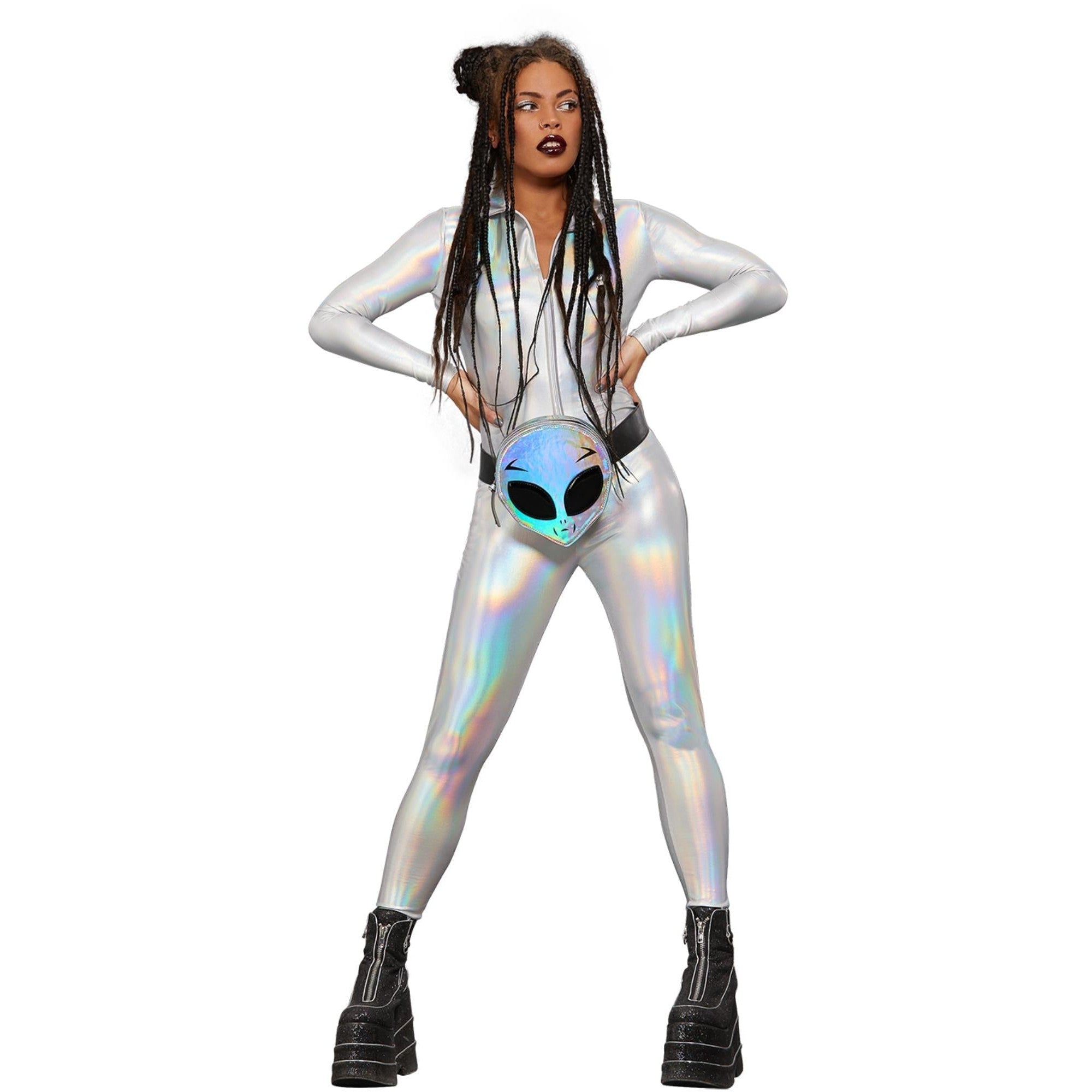 Fever Miss Whiplash Mirror Holographic Costume