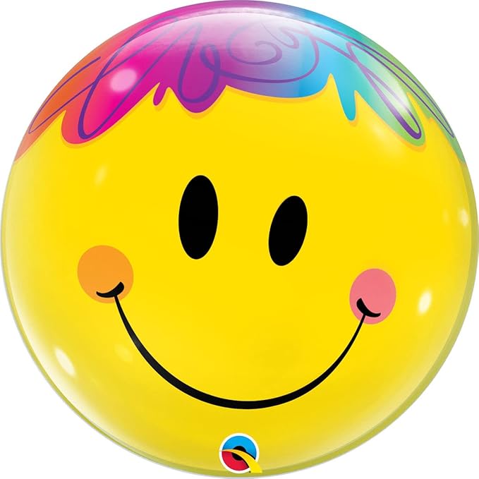 Bright Smile Face Bubble Balloon – 56cm | Qualatex