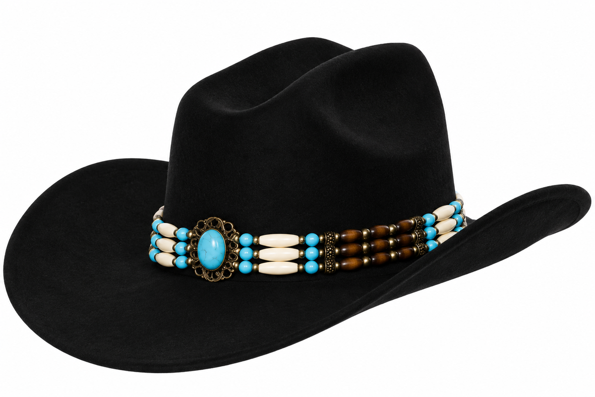 Cowboy Hat with Native Beads