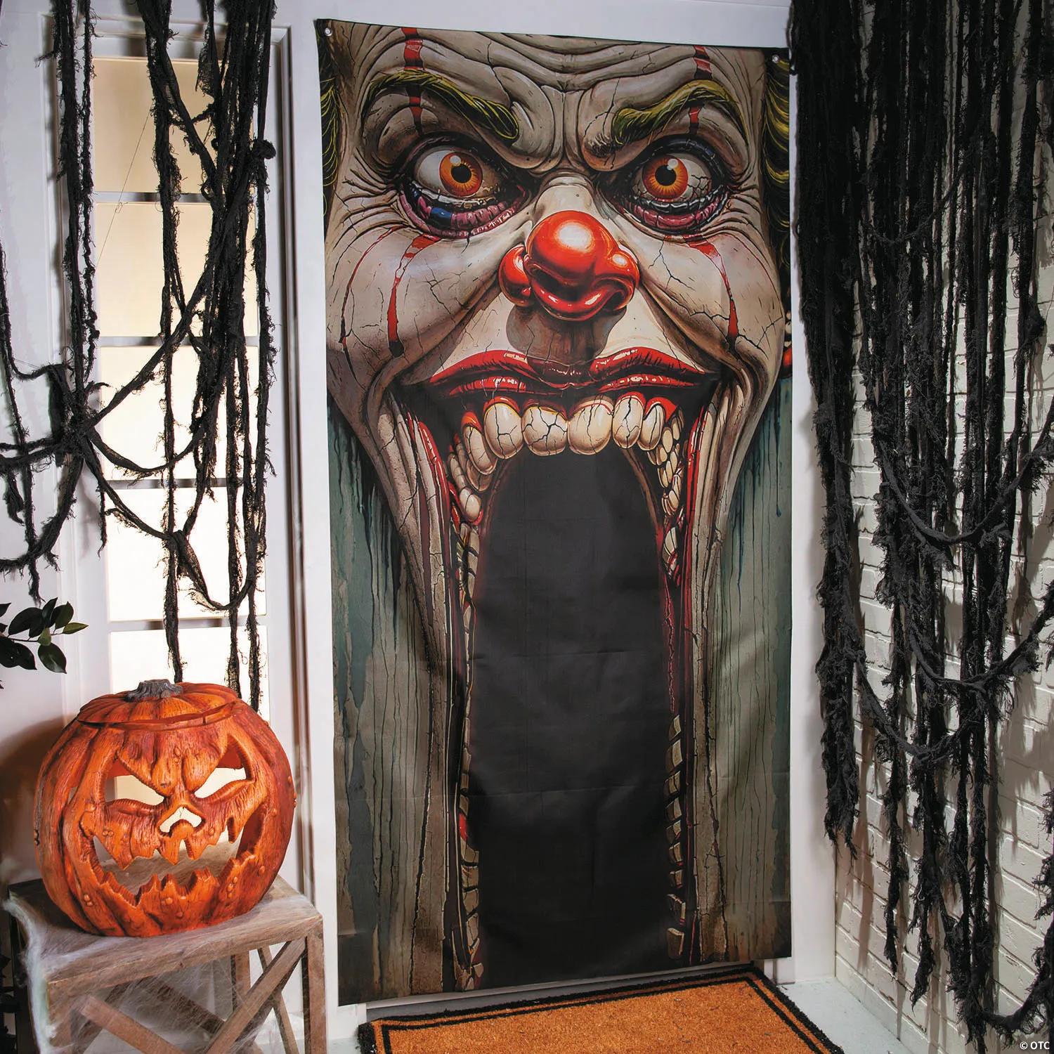 Carnival Clown Face Entryway Door Curtain