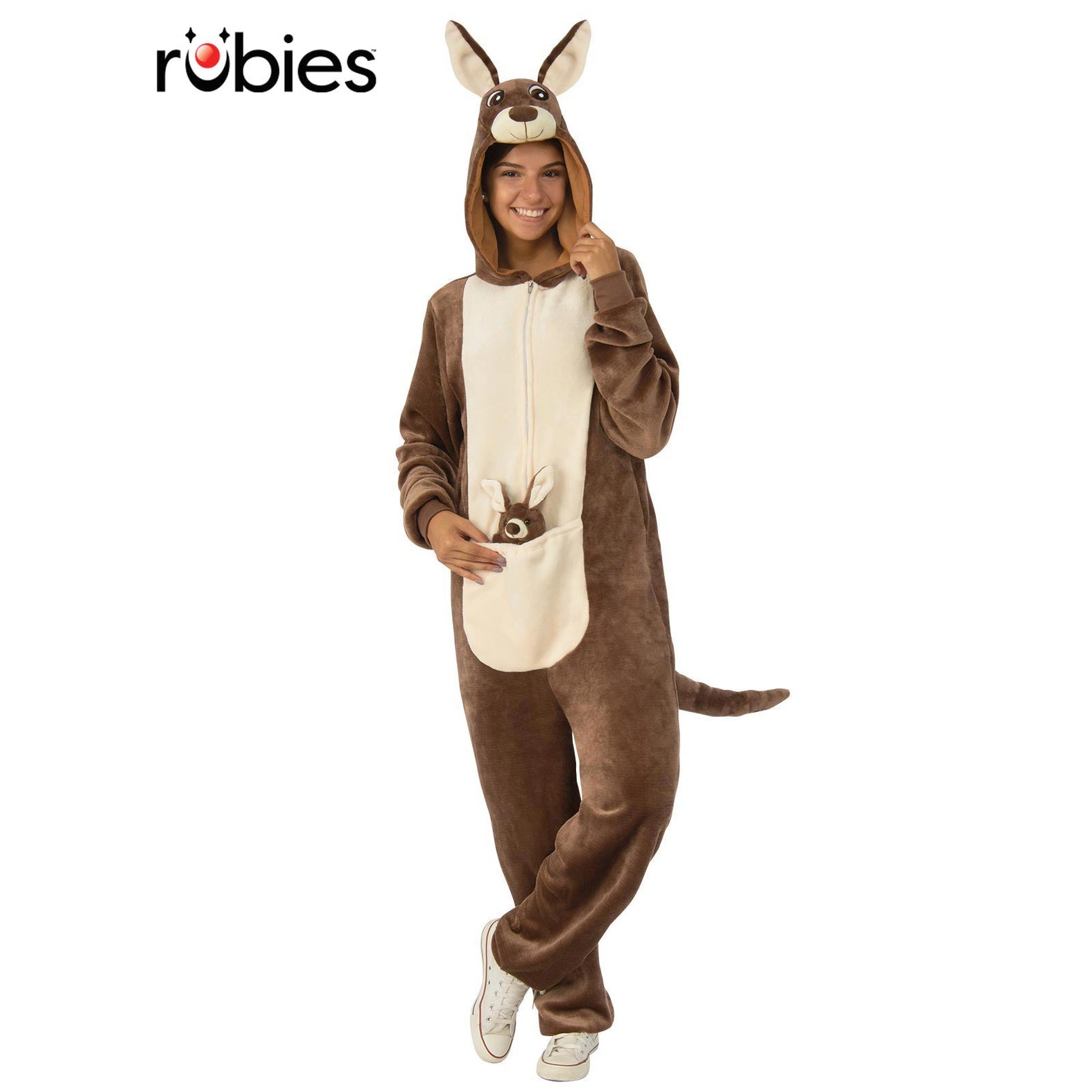 Kangaroo Furry Onesie Costume, Adults