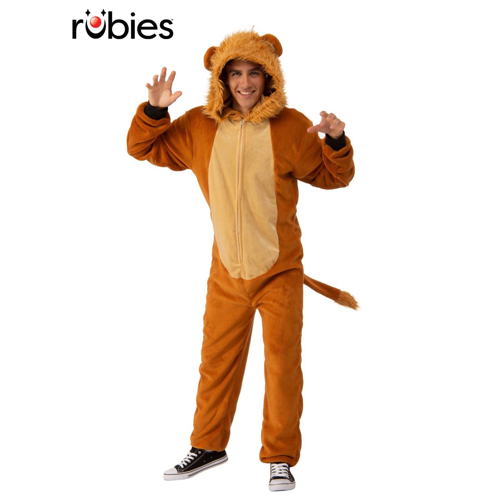 Lion Furry Hooded Onesie Costume Adult