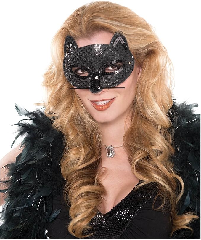 Fancy Cat Black Mask, Adult