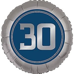 Navy Blue & Silver 30 Foil Balloon 45 cm