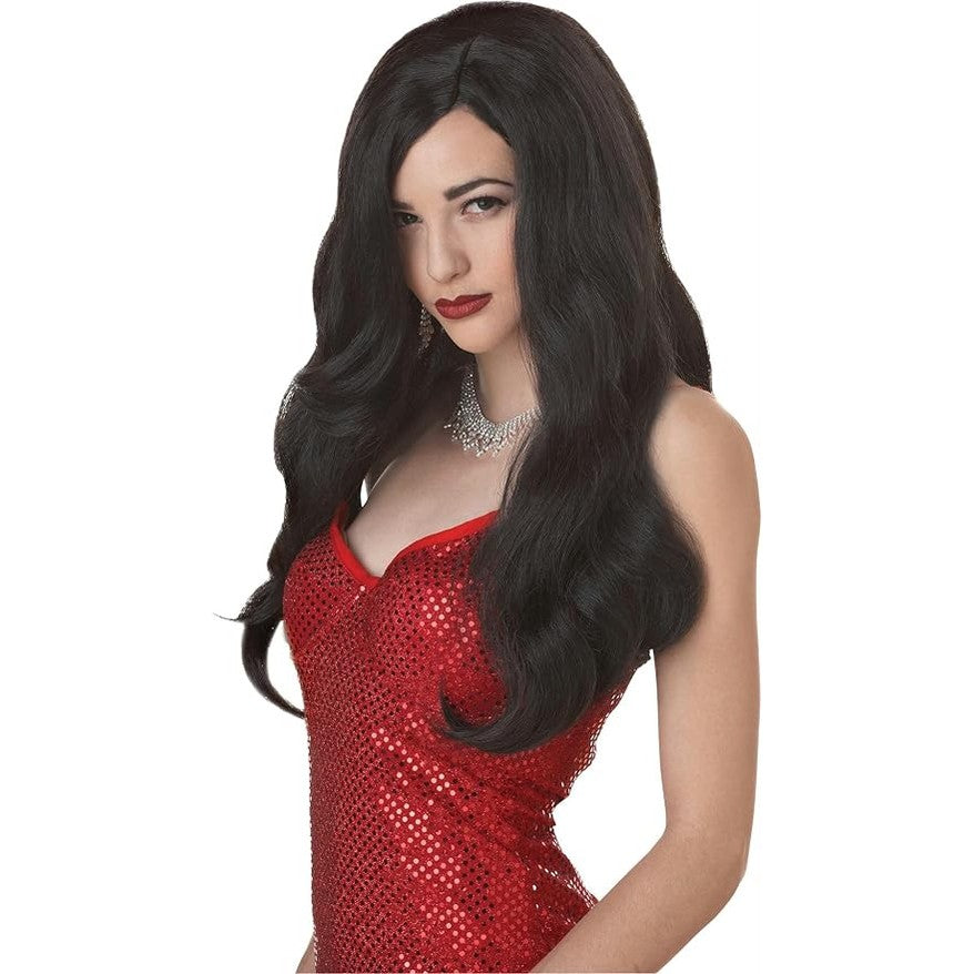 Glamour Goddess Long Black Wavy Wig