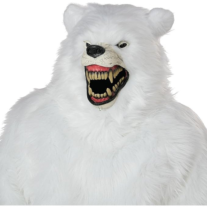 Polar Bear Adult Deluxe Costume with Moveable Jaw Mask