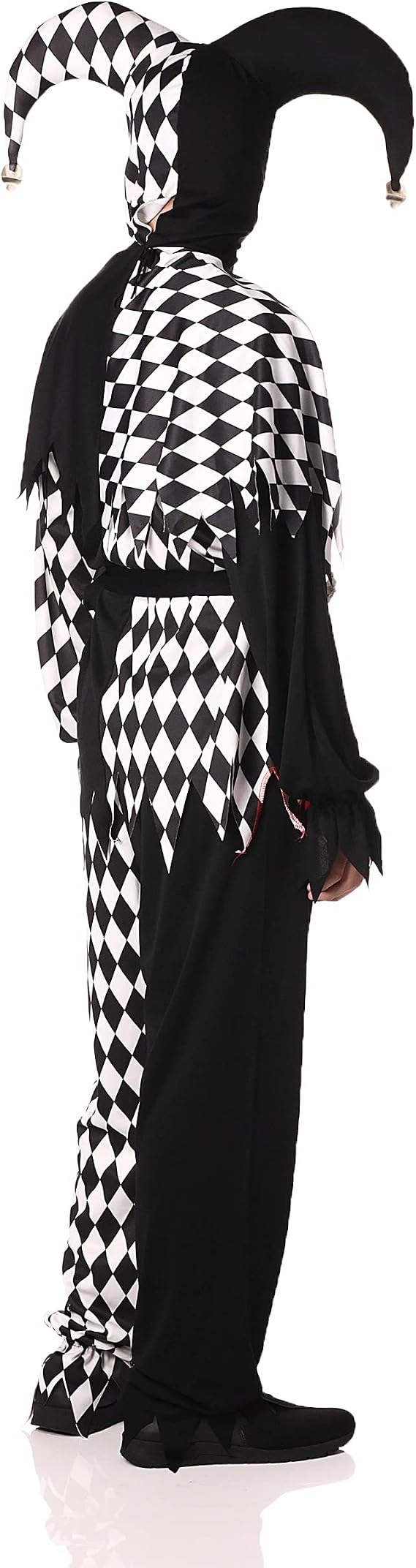 Evil Jester Men's Costume (Black/White) Plus Size
